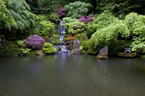 Gardens Usa Portland Japanese Nature Garden Waterfall