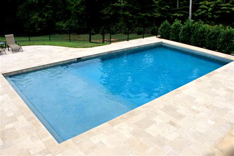 Simple Rectangular Gunite Concrete Pool Pool Water Features