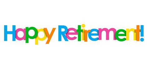 Happy Retirement Colorful Typography Banner Stock Illustration