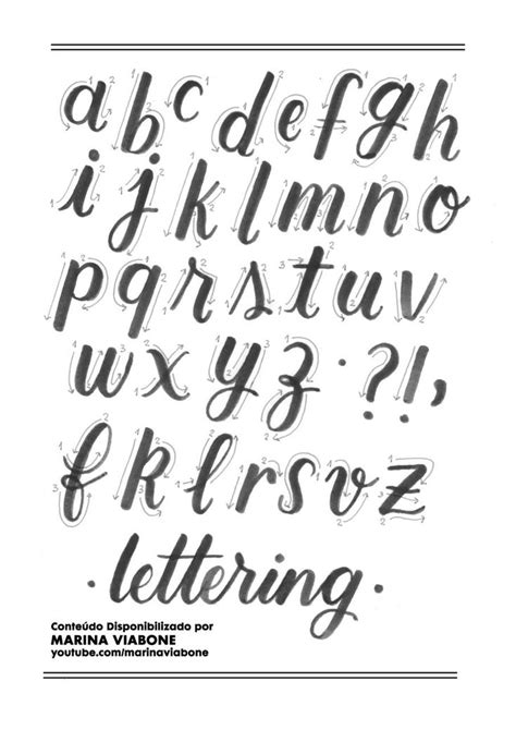 Alfabeto Letra Minúscula Cursiva Marina Viabone Lettering Inscrição Letras De Mão Do