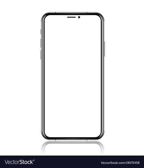 Smartphone With Blank White Screen Realistic Vector Image