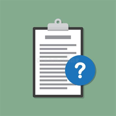 Clipboard With Document And Question Mark In A Flat Design Stock Vector