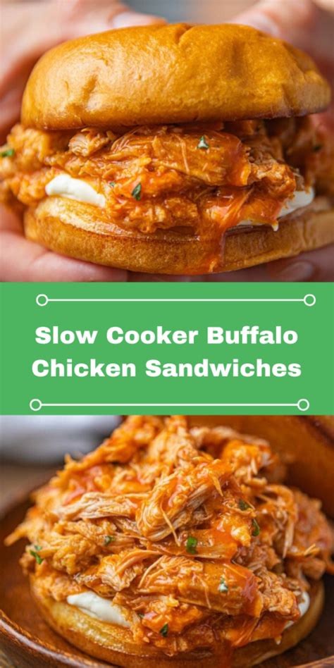 Slow Cooker Buffalo Chicken Sandwiches Foodie Mom Kitchen