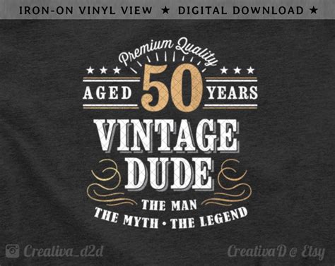 50th Birthday Svg 50 Vintage Dude Svg Dude Svg Mens Etsy