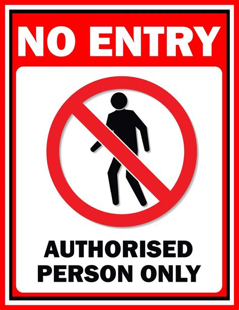 No Entry Safety Sign Format Free Download