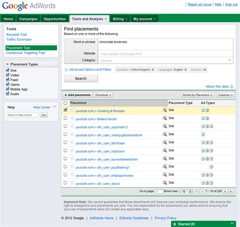 Google Placement Tool Driverlayer Search Engine
