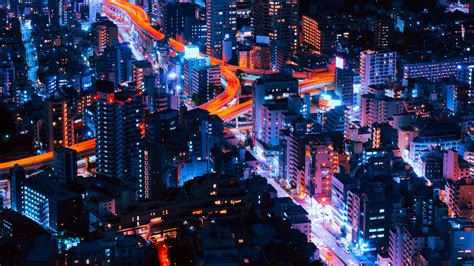 3d render with neon city background. Tokyo Cityscape Neon Lights, HD World, 4k Wallpapers ...