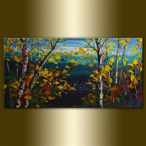 Autumn Birch Landscape Giclee Canvas Print From Original Oil Painting