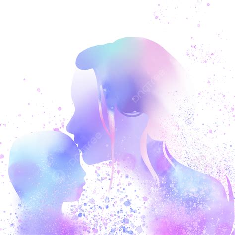 Mother Child Silhouette Png Images Mothers Day Watercolor Mother And