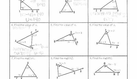 interior angles of a triangle worksheets