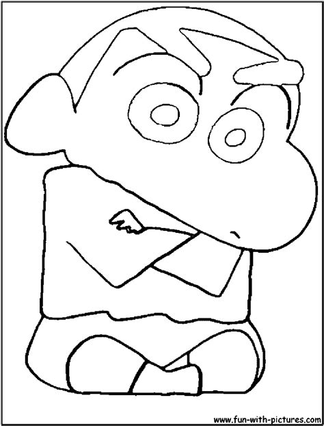 In addition to coloring pages, you'll also find games like crossword puzzles and finding the difference between two pictures, and you'll also have fun with the stickers and hiragana practice! Shinchan Cartoon Coloring Page