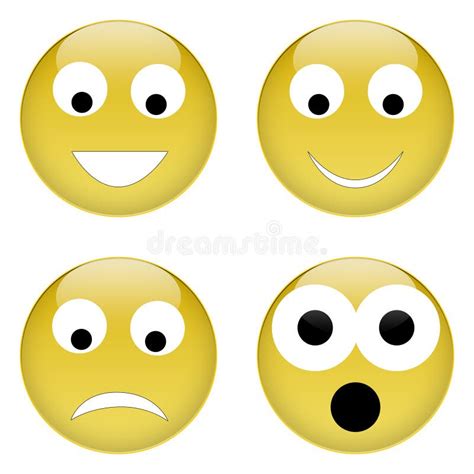 Set Of Smiley 3d Emoticons Stock Illustration Illustration Of
