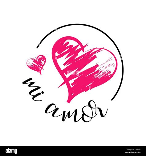My Love In Spanish Vector Digital Calligraphy Mi Amor Vector Hand