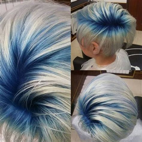 Silver And Blue Hair Styles Short Blue Hair Short Hair Styles