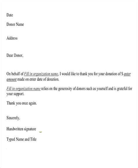 The wording for your note or letter will be different, depending on if you received a donation from someone. FREE 40+ Donation Letter Templates in PDF | MS Word ...