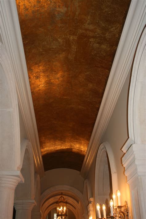 To create a transition between the bottom of the barrel ceiling and the walls, the. Barrel vault ceiling in foil finish by artist Sue ...