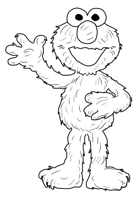 Elmo Waving Hello Coloring Page Free Printable Coloring Pages For Kids