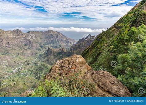 Mountains In Santo Antao Island Cabo Verde Stock Image Image Of