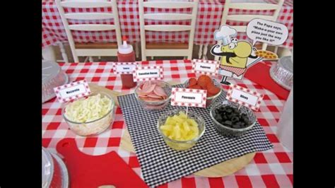 Cut the grape tomatoes in half; Awesome Pizza party decorations ideas - YouTube