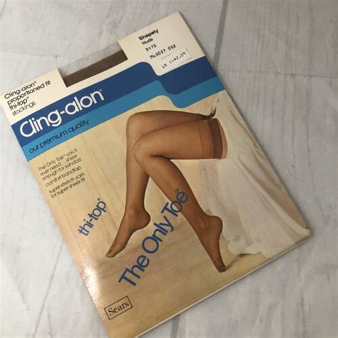 Vintage Sears Cling Alon Thi Top Shapely Nude Stockings Ebay