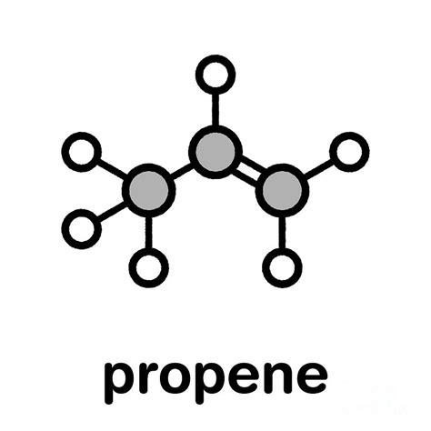 Propene Or Propylene Molecule Photograph By Molekuulscience Photo Library