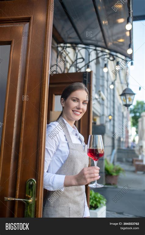 smiling cute waitress image and photo free trial bigstock