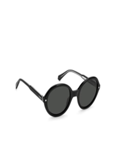 Buy Polaroid Women Grey Lens And Black Round Sunglasses With Polarised