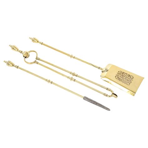 Set Of Brass Fire Tools At 1stdibs