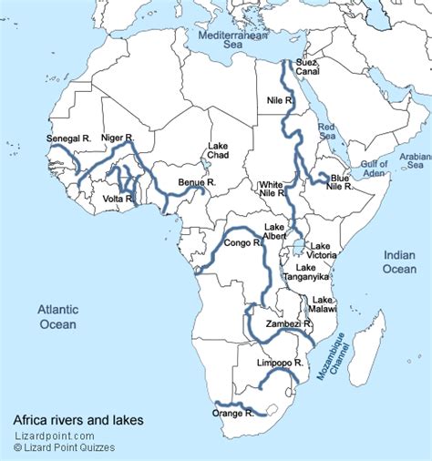 Africa River Map Map Of Africa