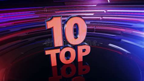 Top Ten Number Animation Rendering Background Loop Stock Video