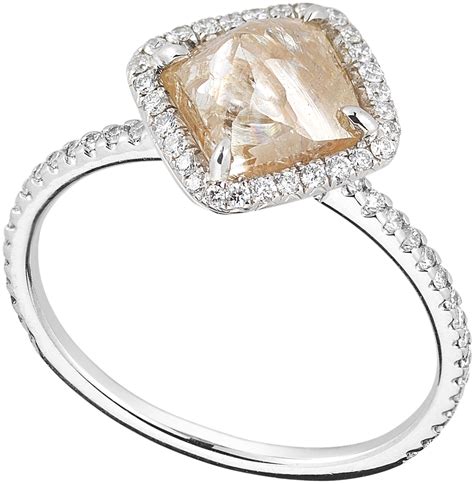 uncut diamond bridal ring | Diamond in the Rough | Rough diamond engagement ring, Rough diamond ...