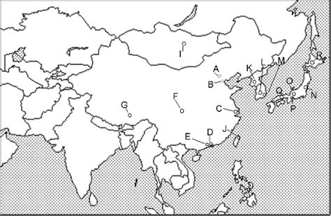 World Geography East Asia Unit 9 Map Quiz Capitals And