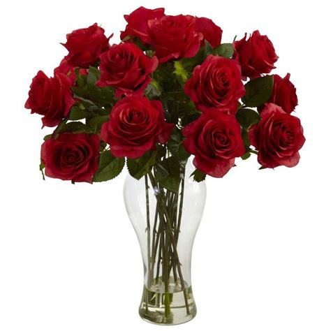 Blooming Roses With Vase In Red Rose Arrangements Flower