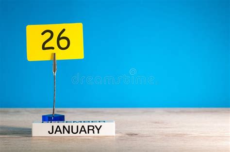 January 26th Day 26 Of January Month Calendar On Blue Background