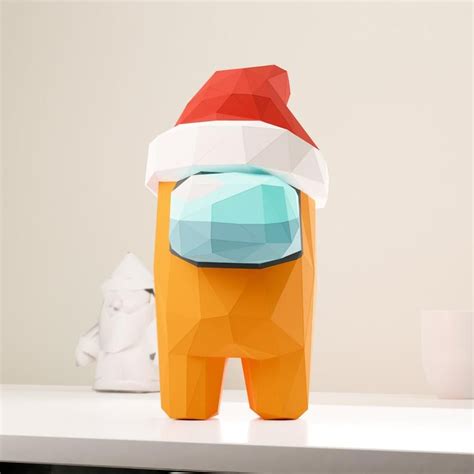 Among Us Christmas Origami Diy Figure Papercraft Model Pdf Etsy