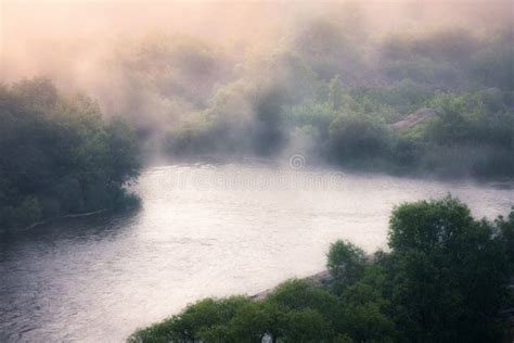Foggy River Morning Stock Photo Image 43172460