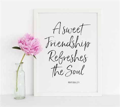 A Sweet Friendship Refreshes The Soul Bible Signs Proverbs Etsy España