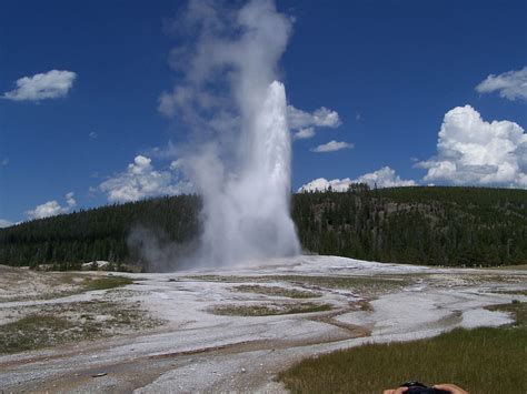 Old Faithful Spewing West Yellowstone Scenic National Parks Natural