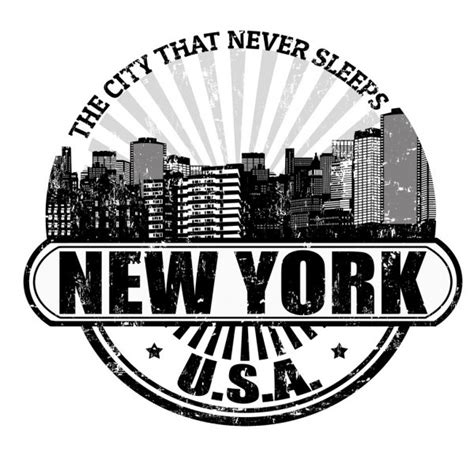 New York The City That Never Sleeps Stamp — Stock Vector