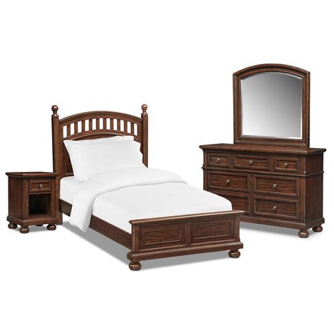 Hanover Youth 6 Piece Full Poster Bedroom Set Cherry American