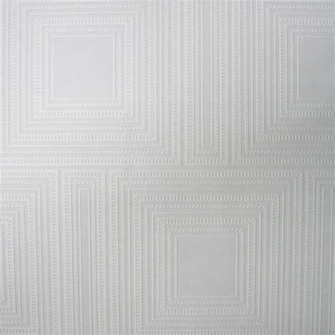 Square Panel Paintable Wallpaper In White Design By Kelly Hoppen For
