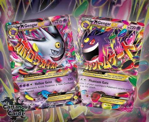 M Gengar And M Shiny Gengar Ex Proxy Pokemon Card Premium Quality Set 2