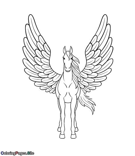 Beautiful Pegasus With Wings Coloring Page Unicorn Coloring Pages
