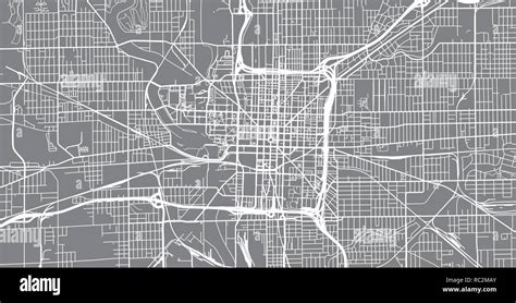 Urban Vector City Map Of Indianapolisindiana United States Of America