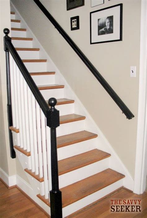 Dark Wood Bannister Painted Banister Banister Remodel Staircase