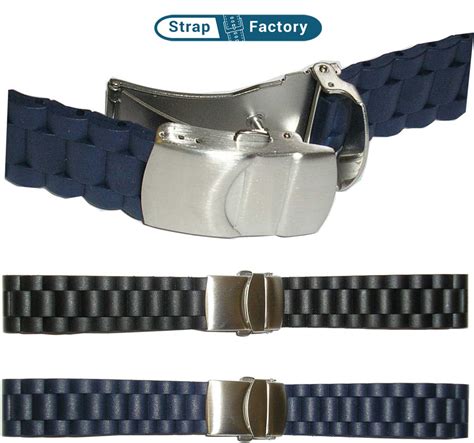 Rubber Diver Watch Strap On Stainless Steel Deployant Clasp Strapfactory