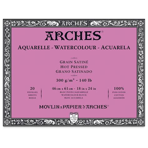 Arches Watercolor Block 18 X 24 Hot Press 20 Sheets Michaels