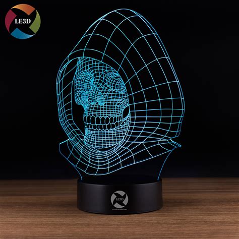 3d Optical Illusion Night Light 7 Led Color Changing Lamp Hooded
