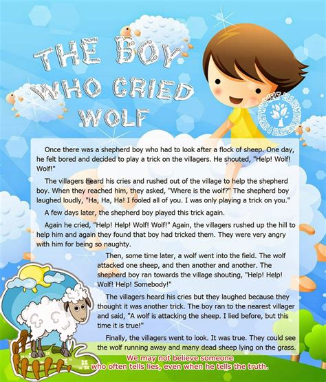 The Boy Who Cried Wolf Story Pdf Historyzh