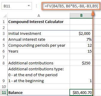 To calculate compound interest in excel, you can use the fv function. Compound interest formula and calculator for Excel